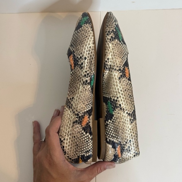 Madewell The Cory Flat in Snake Embossed Leather Light Umber Slip On Style AE220 - Picture 4 of 9